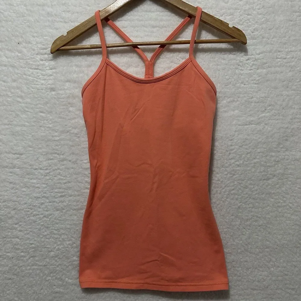 Lululemon Power‎ Y Tank *Luon Coral Women's Size 4